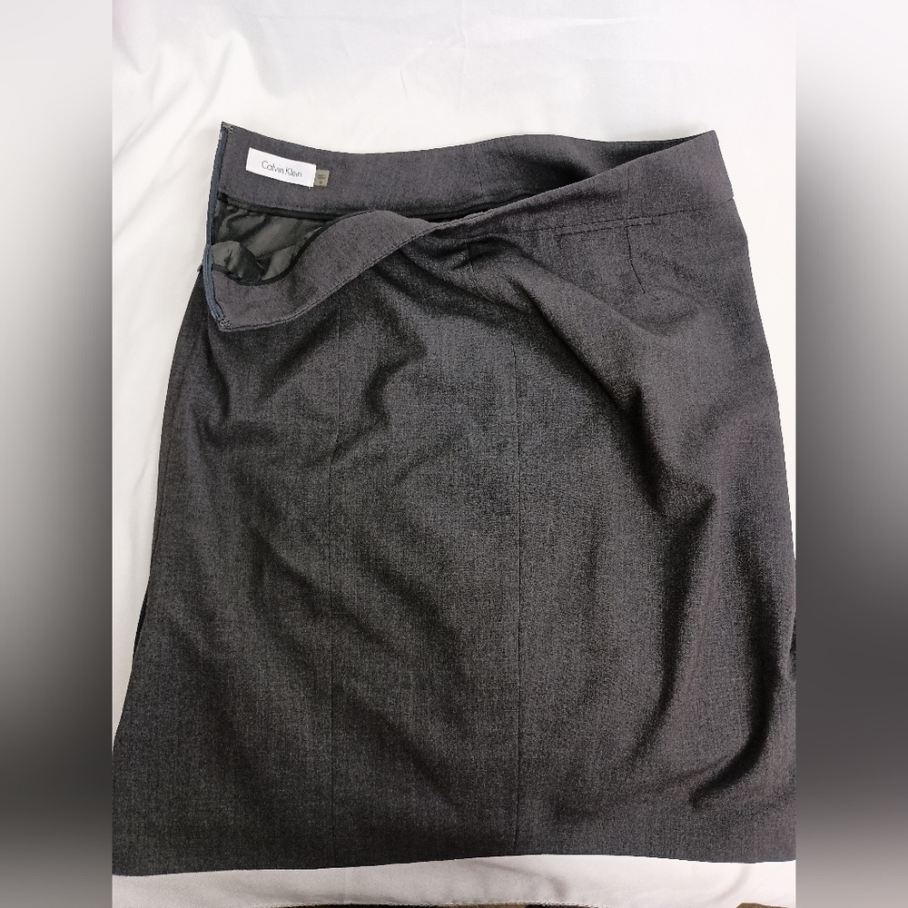 Calvin‎ Klein Designer Gray Women's Pencil Skirt (#248)